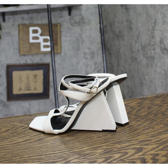 Guess Womens Bacio Wedge Dress Sandals GWBACIO3 White 8M - Picture 2 of 12